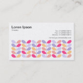 Carte De Visite Feuille rétro 01 - (Perle) (Dos)