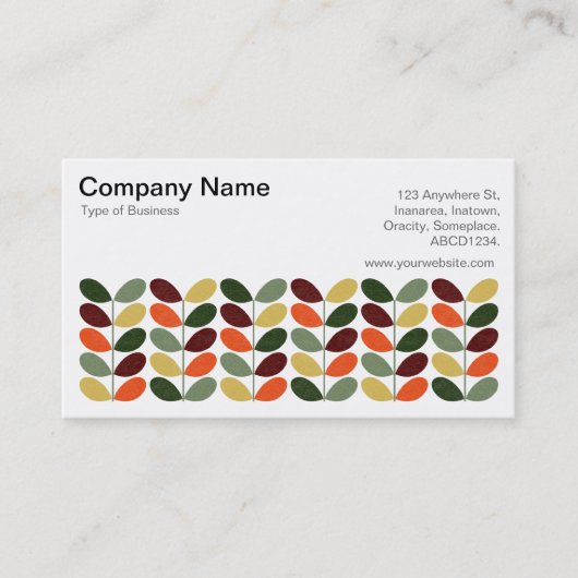 Carte De Visite Feuille rétro 02 (Devant)