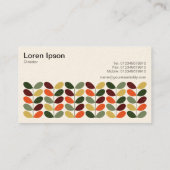 Carte De Visite Feuille rétro 02 (Crème) (Dos)