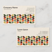 Carte De Visite Feuille rétro 02 (Crème) (Devant / Derrière)