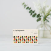 Carte De Visite Feuille rétro 02 (Crème) (Debout devant)