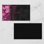 Carte De Visite Feuille - rose (Devant / Derrière)