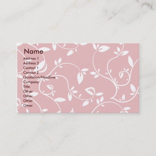 Carte De Visite Feuille rose - affaires (Devant)