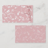 Carte De Visite Feuille rose - affaires (Devant / Derrière)