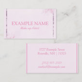 Carte De Visite "Feuille rose" personnalisée (américaine) (Devant / Derrière)