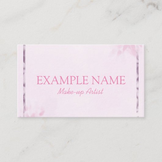 Carte De Visite "Feuille rose" personnalisée (américaine) (Devant)