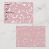 Carte De Visite Feuille rose - potelé (Devant / Derrière)