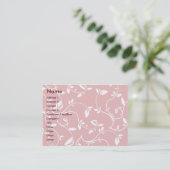 Carte De Visite Feuille rose - potelé (Debout devant)