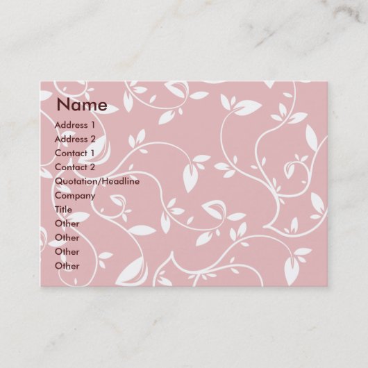 Carte De Visite Feuille rose - potelé (Devant)