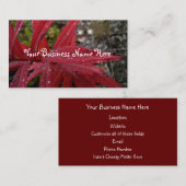 Carte De Visite Feuille rouge-foncé (Devant / Derrière)
