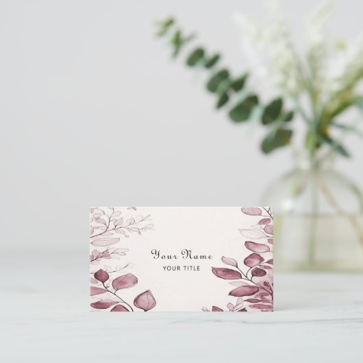 Carte de visite Feuille rouge moderne (Debout devant)