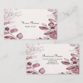 Carte de visite Feuille rouge moderne (Devant / Derrière)