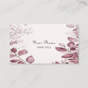 Carte de visite Feuille rouge moderne