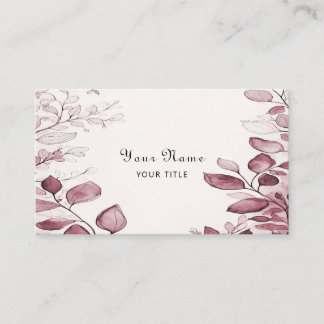 Carte de visite Feuille rouge moderne
