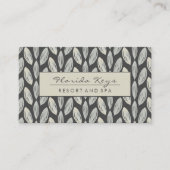 Carte De Visite Feuille tressée gris sur conception gris foncé (Devant)