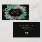 Carte De Visite Feuille tropical fascinant d'or sur des cheveux du (Devant / Derrière)