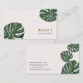 Carte De Visite Feuille tropical moderne (Devant / Derrière)