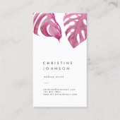 Carte De Visite feuille tropical rose (Devant)