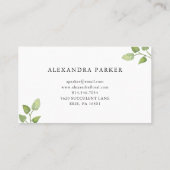 Carte De Visite Feuille tropical | vert et blanc (Dos)