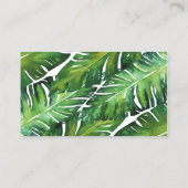 Carte De Visite Feuille tropical vert moderne (Dos)