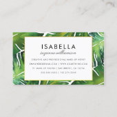 Carte De Visite Feuille tropical vert moderne (Devant)