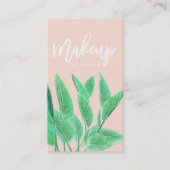 Carte De Visite Feuille tropicale d'aquarelle de typographie de (Devant)