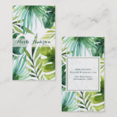 Carte De Visite Feuille tropicaux Plantes de la forêt pluviale haw (Devant / Derrière)