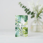 Carte De Visite Feuille tropicaux Plantes de la forêt pluviale haw (Debout devant)