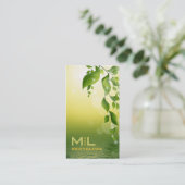Carte De Visite Feuille vert (Debout devant)