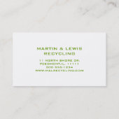 Carte De Visite Feuille vert (Dos)