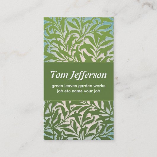 carte de visite feuille vert (Devant)