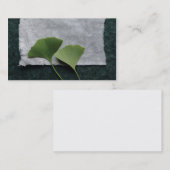 carte de visite feuille vert de ginkgo (Devant / Derrière)
