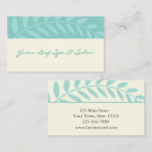 Carte De Visite Feuille vert, frontière de branche (Devant / Derrière)