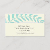 Carte De Visite Feuille vert, frontière de branche (Dos)