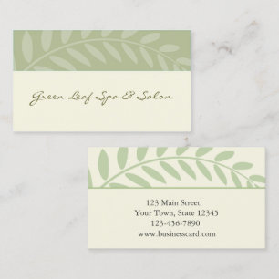 Carte De Visite Feuille vert, frontière de branche