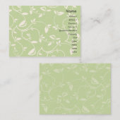 Carte De Visite Feuille vert - potelé (Devant / Derrière)