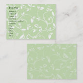 Carte De Visite Feuille vert - potelé (Devant / Derrière)