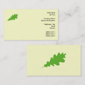 Carte De Visite Feuille verte, conception de feuille de chêne (Devant / Derrière)