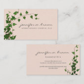 Carte De Visite Feuille verte de Plante ivoire beige (Devant / Derrière)