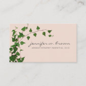 Carte De Visite Feuille verte de Plante ivoire beige (Devant)