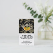 Carte De Visite Feuille verte de thé | Arrière - plan Plante de pl (Debout devant)