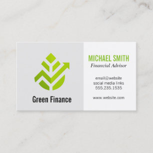 Carte De Visite Feuille verte Investissements Finance