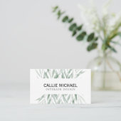 Carte De Visite Feuille verte simple face (Debout devant)