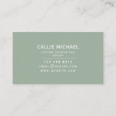 Carte De Visite Feuille verte simple face (Dos)