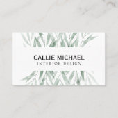 Carte De Visite Feuille verte simple face (Devant)