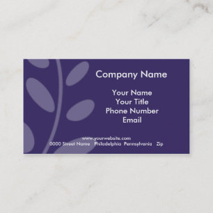 Carte de visite feuille violet