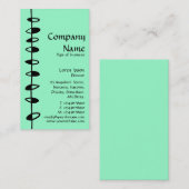 Carte De Visite Feuilles alternatifs - Noir sur Vert pâle 99FFCC (Devant / Derrière)