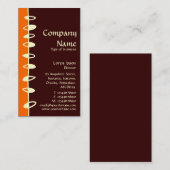 Carte De Visite Feuilles alternatifs - Orange, Brown foncé et crèm (Devant / Derrière)