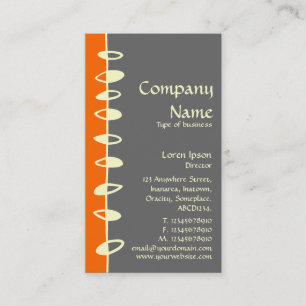 Carte De Visite Feuilles alternatifs - orange, gris foncé et crème