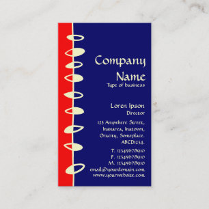 Carte De Visite Feuilles alternatifs - rouge, bleu foncé et crème